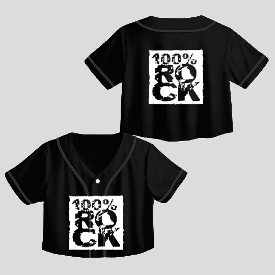 100 % Percent Rock Heavy Metal Music Text Logo Crop Top Baseball Jerseys