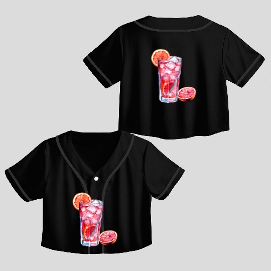 Grapefruit Citrus Cocktail Crop Top Baseball Jerseys