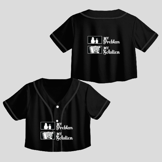 Accordion Player My Problem My Pictogram Mom Dad Crop Top Baseball Jerseys