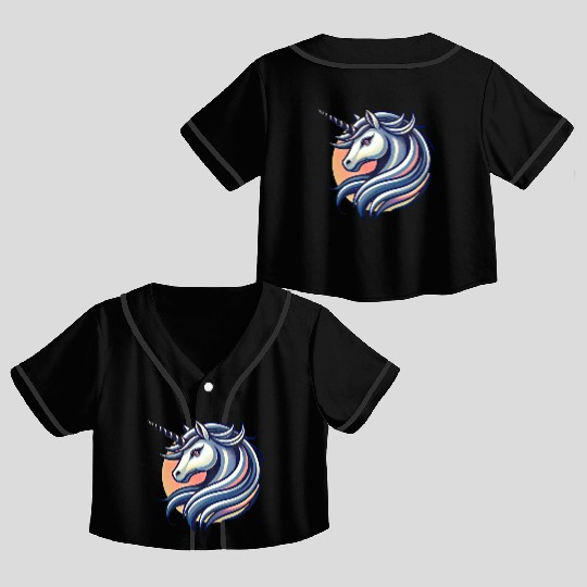 Modern Unicorn Magic Crop Top Baseball Jerseys