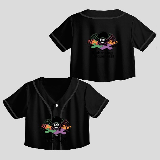 Colorful Puzzle Spider Embracing Diversity Crop Top Baseball Jerseys