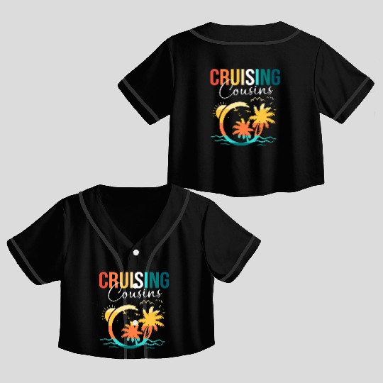 Family Cruise Mediterranean Cruising Cousins Crop Top Baseball Jerseys