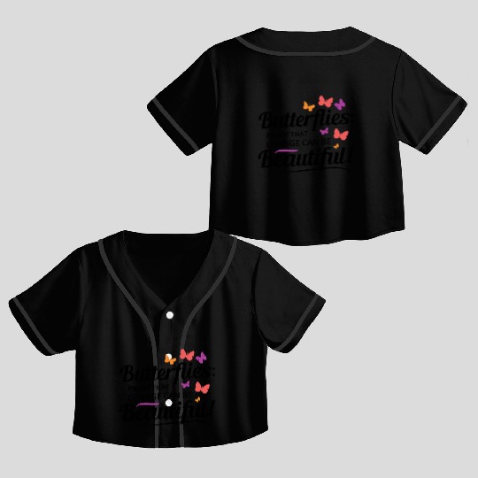 Butterfly Butterflies Insect Collector Entomology Crop Top Baseball Jerseys