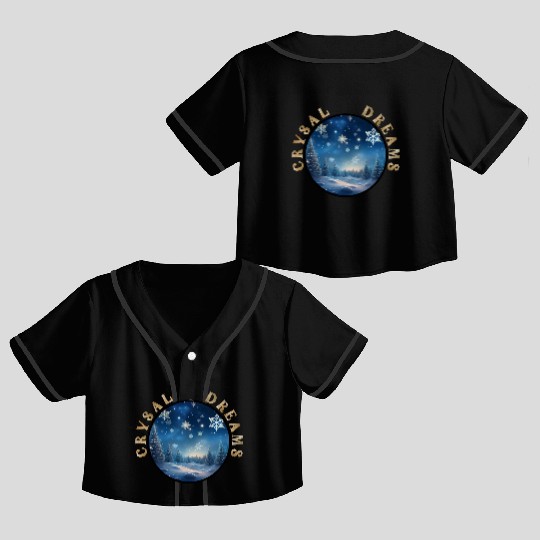 Winter's Embrace - A Crystal Clear Dream Crop Top Baseball Jerseys