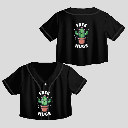 Free Hugs Crop Top Baseball Jerseys