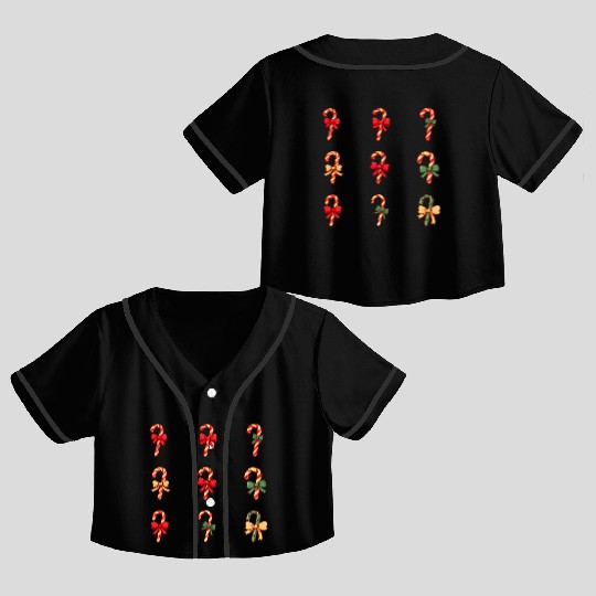 christmas cheer candy cane Crop Top Baseball Jerseys
