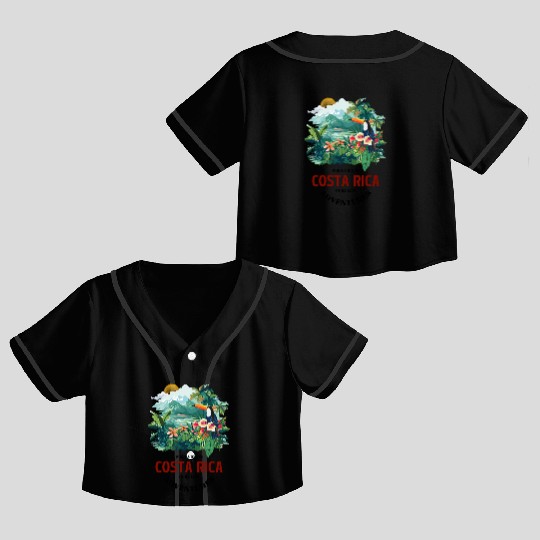 Costa Rica Nature & Macaw Adventure Crop Top Baseball Jerseys