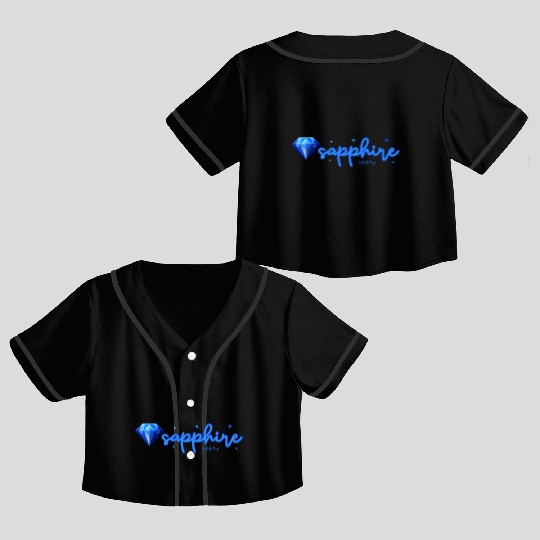 Sapphire gemstone jewel Crop Top Baseball Jerseys