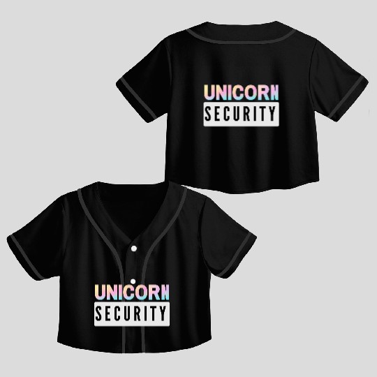 Unicorn Security - Mom Dad Daughter Adult Kids Crop Top Baseball Jerseys