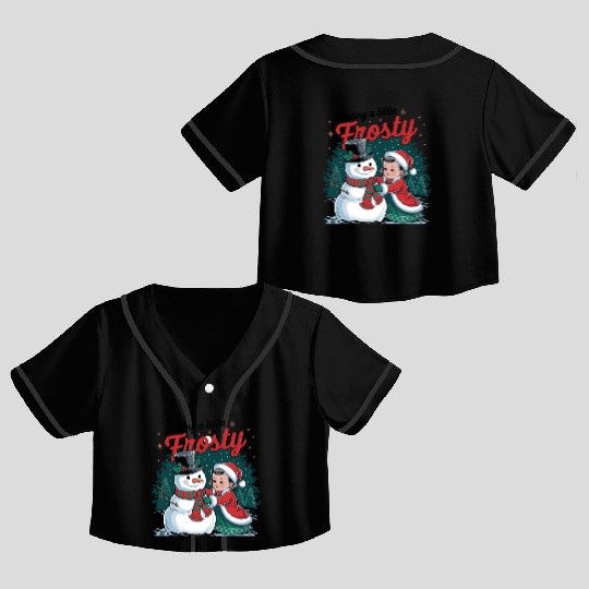 Groovy Christmas, Merry Christmas Crop Top Baseball Jerseys