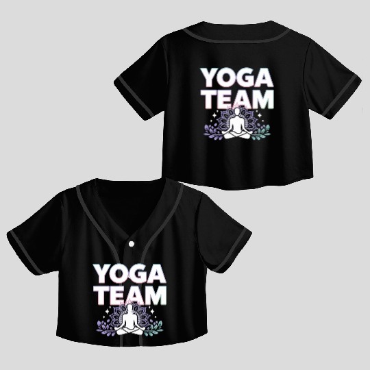 Meditative Lifestyle Yoga Enthusiasts Icon Design Crop Top Baseball Jerseys