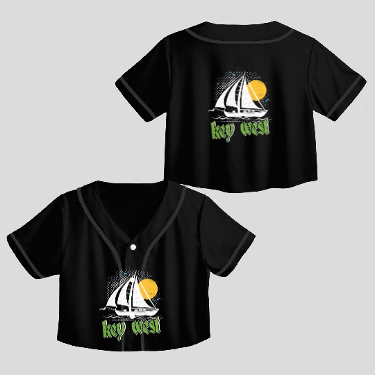 KEY-WEST FLORIDA Sunshine-State West Keys Crop Top Baseball Jerseys