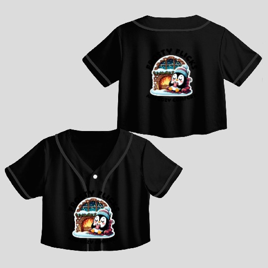 Funny penguin Christmas Crop Top Baseball Jerseys