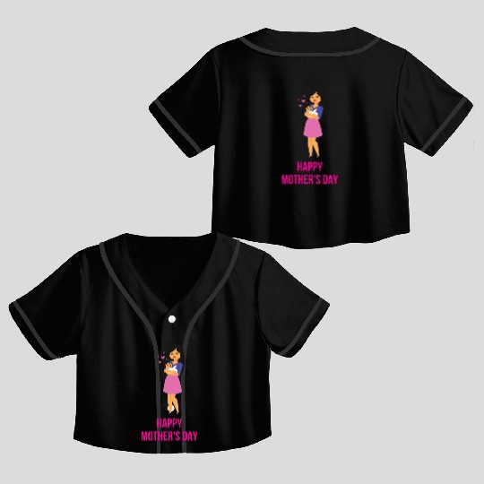 Heartfelt Mother's Day Embrace Crop Top Baseball Jerseys