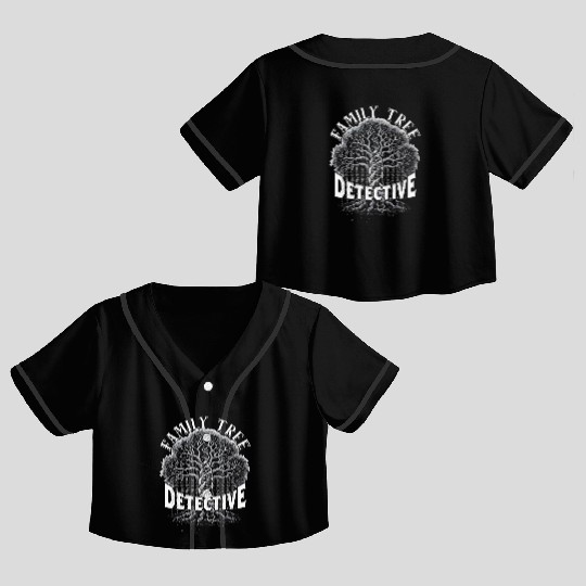 Genealogy Genealogist Family Tree Detective Crop Top Baseball Jerseys