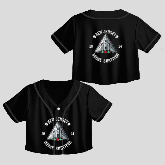 New Jersey Drone Survivor | NJ Drones Aliens UAPs Crop Top Baseball Jerseys