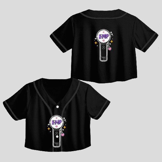 K-Pop Korean Pop Music South Korea Kpop Lightstick Crop Top Baseball Jerseys