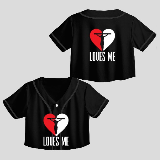 Jesus Loves Me Christian Christmas Crop Top Baseball Jerseys