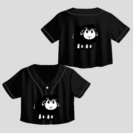 Black Sheep Small Cute Cute Lamb Cool Comic Sweet Crop Top Baseball Jerseys
