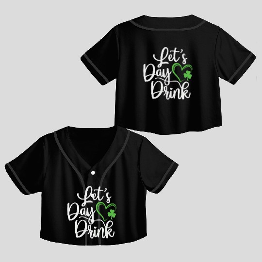 St Patricks Day,Shamrock Crop Top Baseball Jerseys