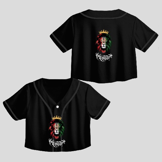 Afghanistan Lion Crop Top Baseball Jerseys