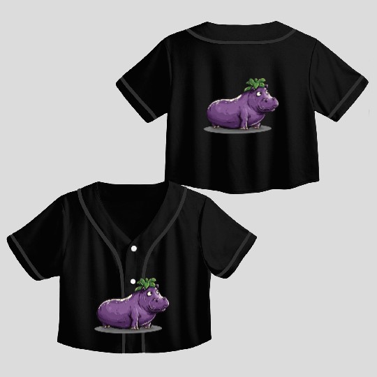 Hip Eggplant Crop Top Baseball Jerseys