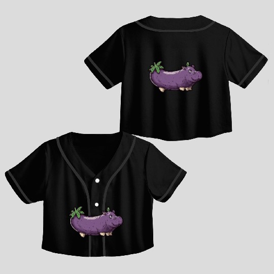 Hip Eggplant Crop Top Baseball Jerseys