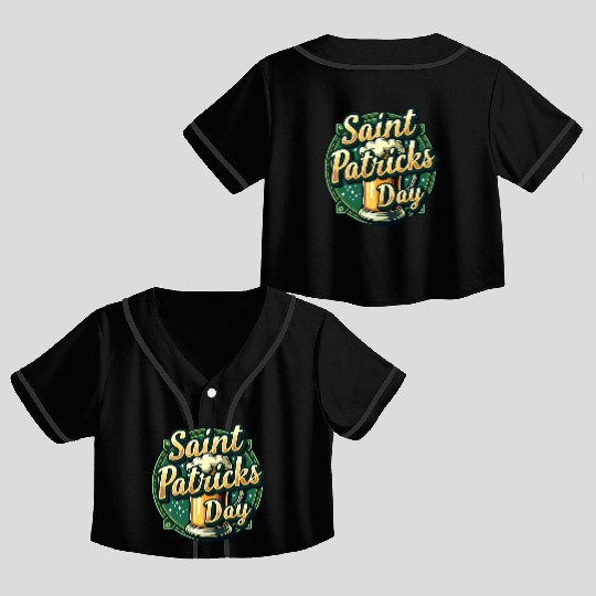 Saint Patrick`s Day Beer Crop Top Baseball Jerseys