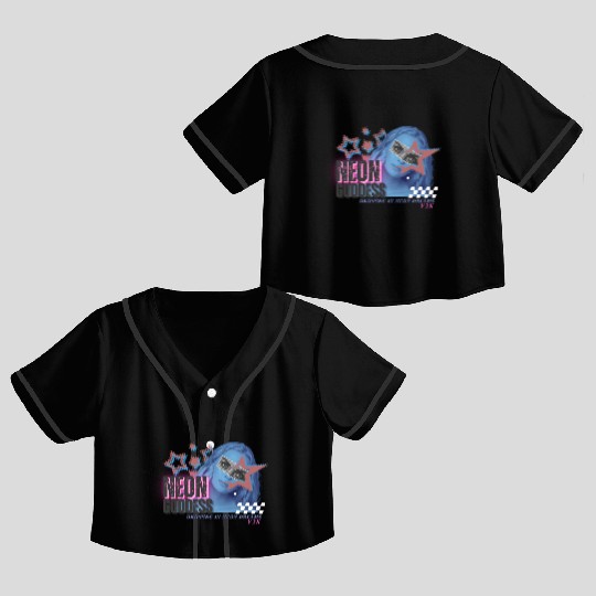 Neon Goddess Y2K Crop Top Baseball Jerseys Design
