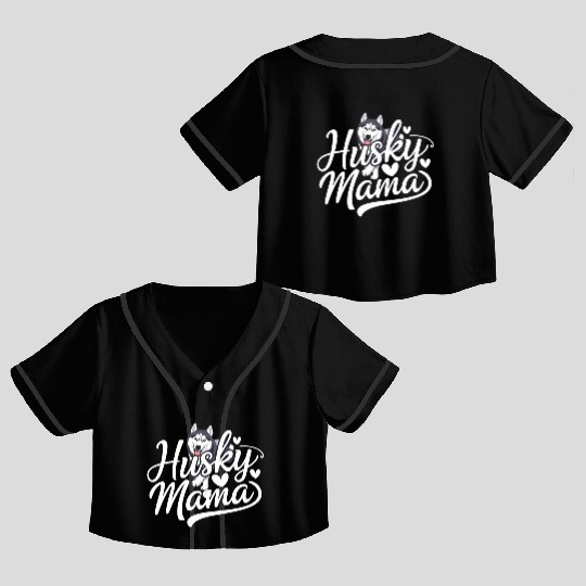 Husky Mama Proudly Embrace Your Love for Huskies Crop Top Baseball Jerseys
