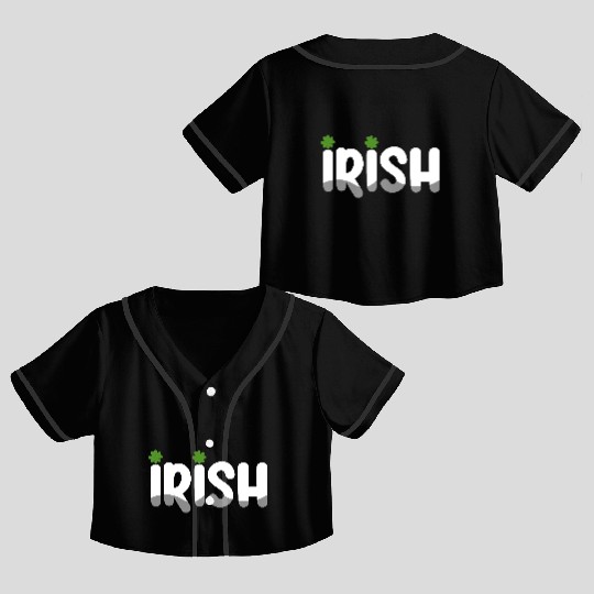 Funny Irish St Patricks day For the Shenanigans Crop Top Baseball Jerseys
