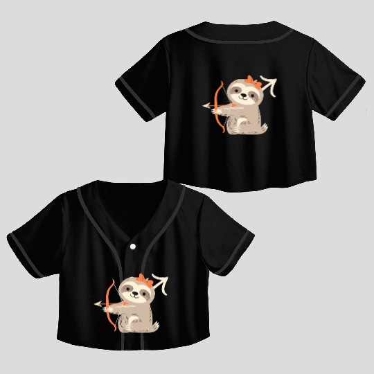 Sagittarius Zodiac Sloth Archer Design for Crop Top Baseball Jerseys