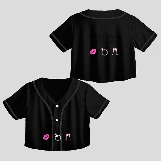 Bride wedding Crop Top Baseball Jerseys