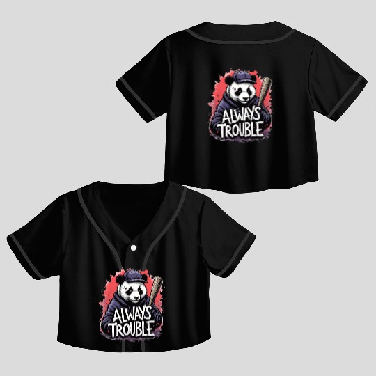 Gangster Panda Panda Bear Pandas Crop Top Baseball Jerseys