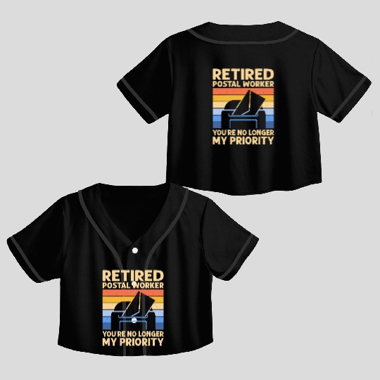 Retired Postal Worker Postal Worker Mailman Crop Top Baseball Jerseys