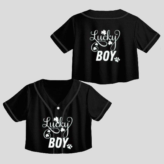 Lucky Boy St Patrick's Day Crop Top Baseball Jerseys
