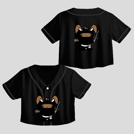 Rabbit Ninja Star Sword Fighter Japanese Assassin Crop Top Baseball Jerseys