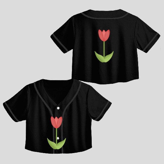pink tulip Crop Top Baseball Jerseys