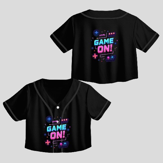 Level Up Your Style With Game On Crop Top Baseball Jerseys