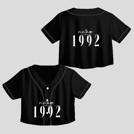Vintage 1992 Elegant Minimalist Birthday Crop Top Baseball Jerseys