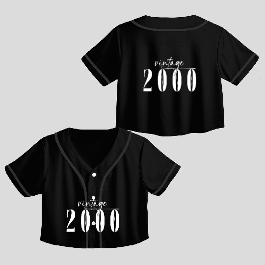 Vintage 2000 Elegant Minimalist Birthday Crop Top Baseball Jerseys