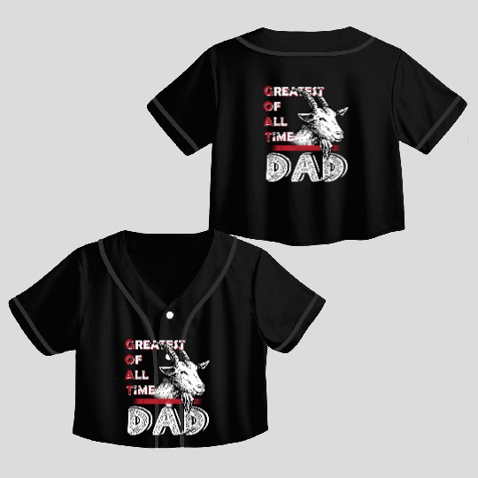 Goat Dad Crop Top Baseball Jerseys - Funny Father’s Day Animal Lover