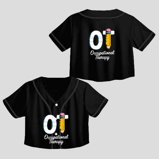 Pediatric Occupational Therapy Cute Pencil Back Crop Top Baseball Jerseys