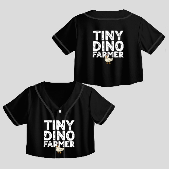 Tiny dino farmer - Dinosaur Funny Dino Farmer Crop Top Baseball Jerseys