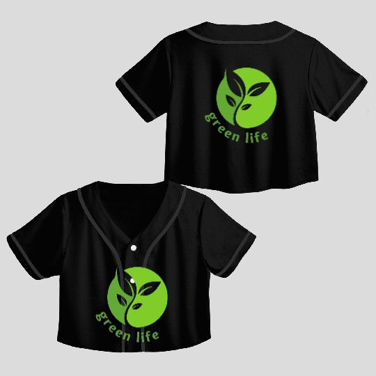 Green Life – Eco-Friendly Nature Leaf Crop Top Baseball Jerseys