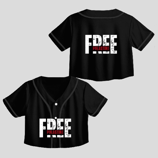 Free Palestine – Solidarity Statement Crop Top Baseball Jerseys