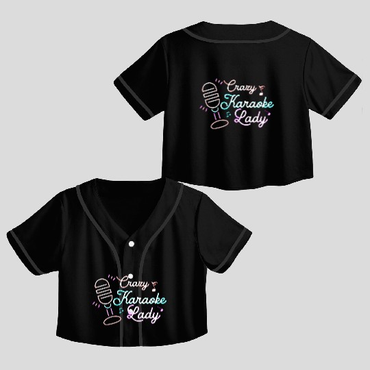 Crazy Karaoke Lady Singing Singer Crop Top Baseball Jerseys