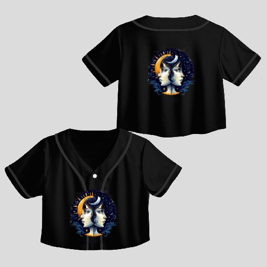 Zodiac Card Gemini Crop Top Baseball Jerseys