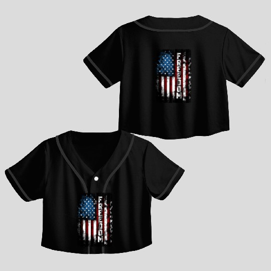 Freedom USA Crop Top Baseball Jerseys