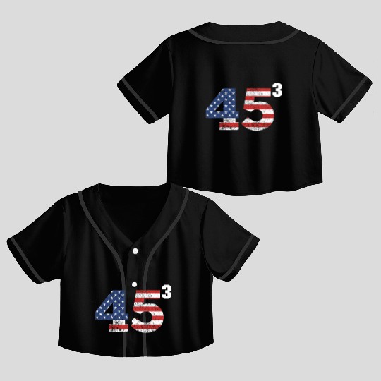 Trump 2028 45³ President Trump '28 45 Cubed45³ swe Crop Top Baseball Jerseys